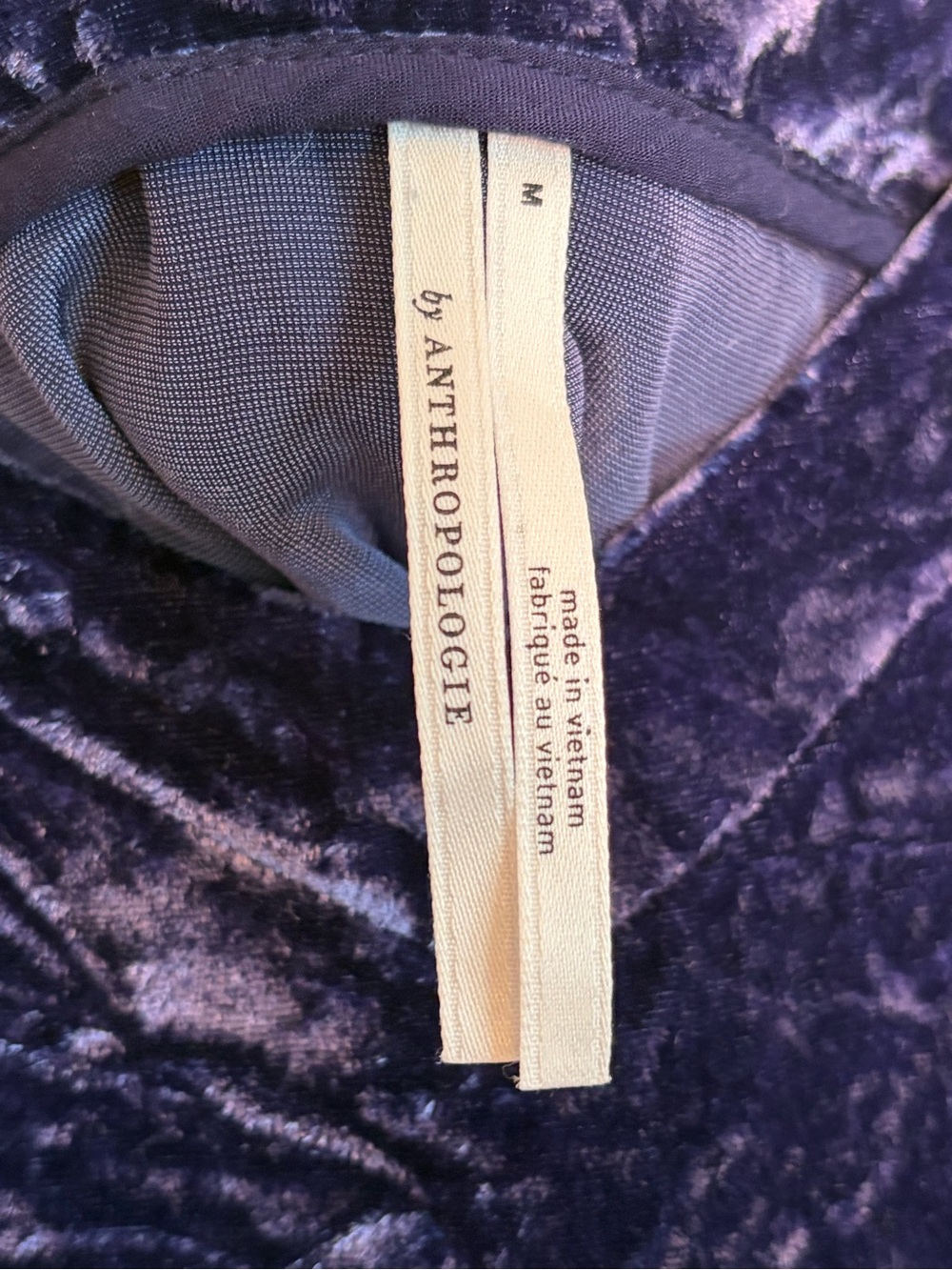 Anthropologie Shania Velvet Slip Dress - Saphire Purple - Picture 4 of 6